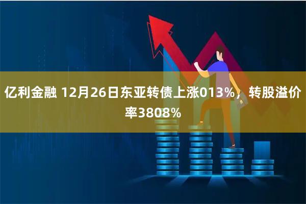 亿利金融 12月26日东亚转债上涨013%，转股溢价率3808%