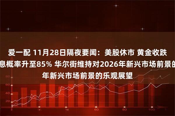 爱一配 11月28日隔夜要闻：美股休市 黄金收跌 美联储降息概率升至85% 华尔街维持对2026年新兴市场前景的乐观展望