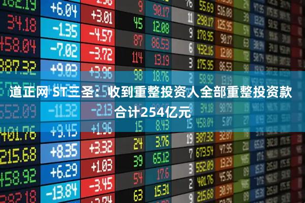 道正网 ST三圣：收到重整投资人全部重整投资款 合计254亿元
