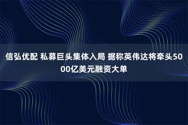 信弘优配 私募巨头集体入局 据称英伟达将牵头5000亿美元融资大单